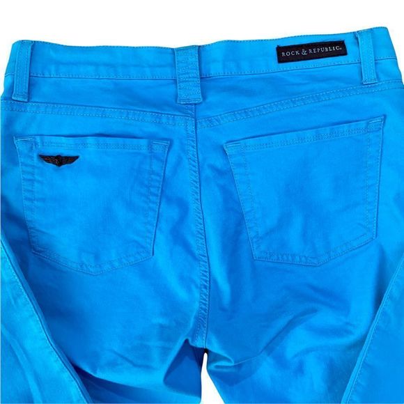 Rock & Republic Turquoise‎ Zipper Skinny Fit Pants - Picture 3 of 5